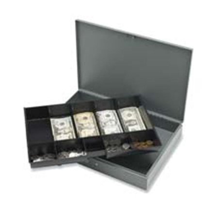 SPARCO PRODUCTS Sparco Products SPR15500 Cash Box- w- 2 Keys- 10 Compartments- 10-.50in.x15in.x2in.- Gray SPR15500